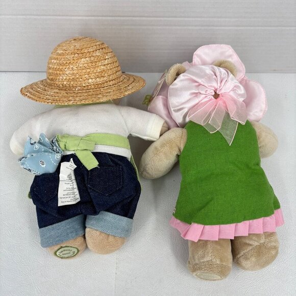 Starbucks Bearista Bear Lot of 2 Flower Gardener 2006 2010 Edition Plush Stuffed - Picture 5 of 12